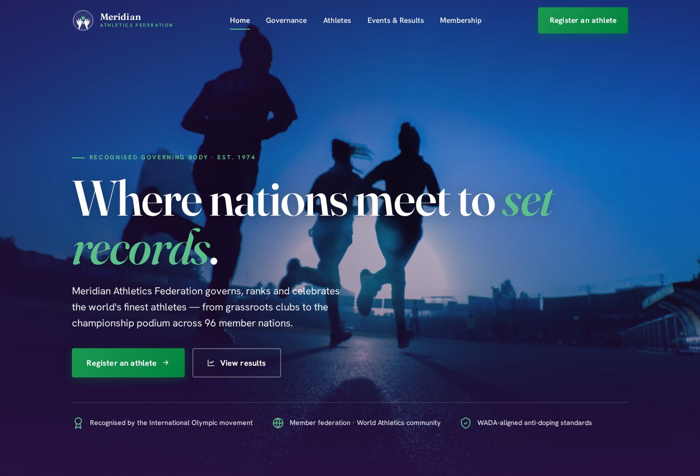Meridian Sports Federation — Sports & Federations website template